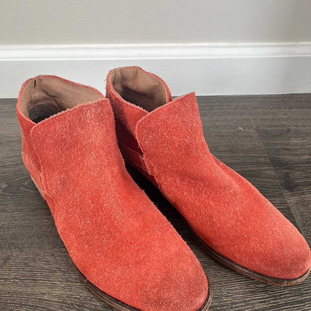 Free People Women Suede Booties Red Size 39